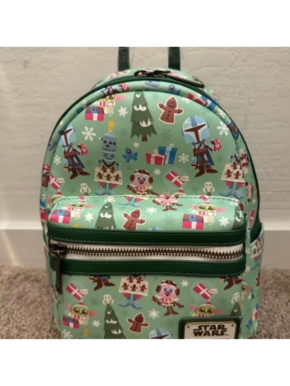 Loungefly Star Wars The Mandalorian Chibi Holiday Backpack NWT